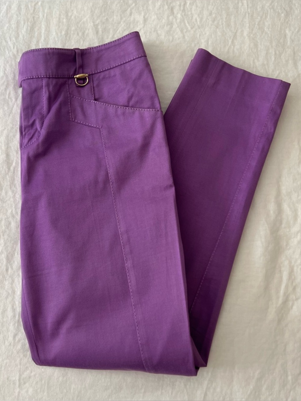 GUCCI Purple Straight Leg Pants in Size 38